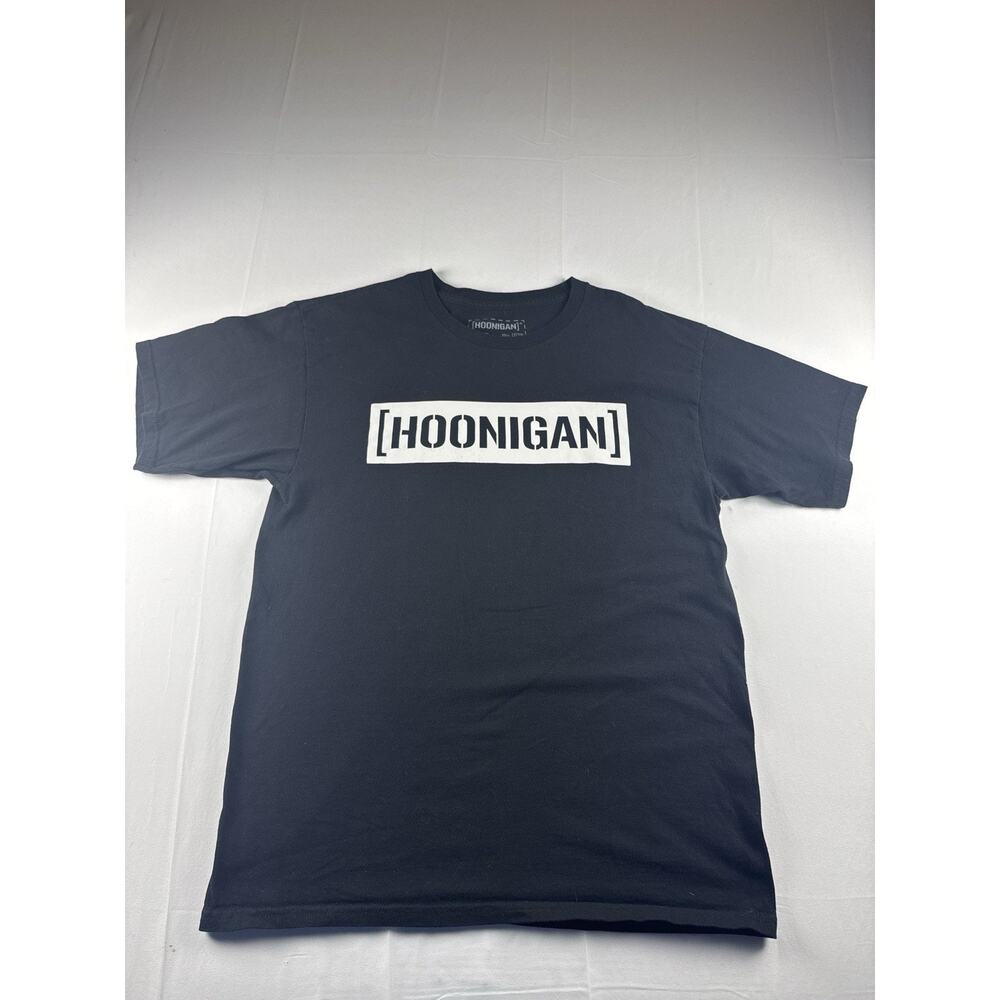 Hoonigan T-Shirt Men’s Large Black Graphic Logo Streetwear Tee
